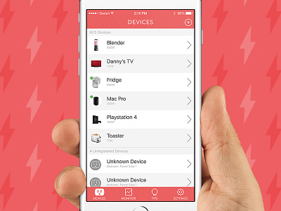 Energy Hog - Device List devices electronics ios list