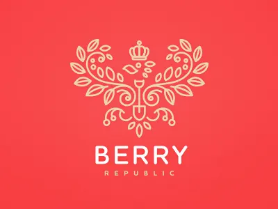 Berry republic berry bird crown logo republic zerographics