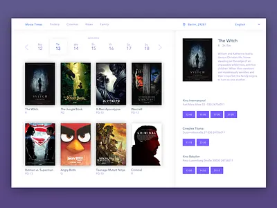 Movie Times Dribbble app film movie app movies show times theatre ui ux