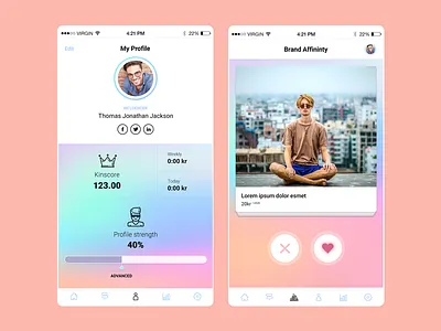 App Design gradient ios mobile app