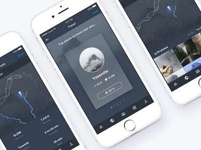 Travel Feature dashboard directions map mobile nature photography photos pictures posts sketch travel