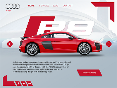 Daily UI #003 Landing Page audi cool dailyui dailyuichallenge everyday racecar ui