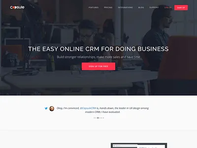 marketing site capsule crm css homepage html marketing product redesign