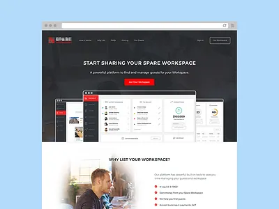 Host Landing app landing office product start up ui ux web work workspace