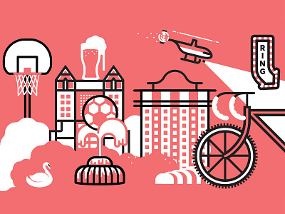 PRPL Mural Exploration basketball beer bike city helicopter lake eola mural orlando prpl swan