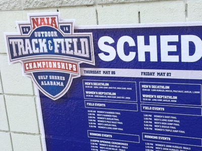 NAIA TRACK SCHEDULE VINYL DECAL blue decal design layout schedule track and field vinyl decal