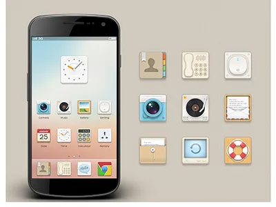 Mobile phone system concept theme project design mobile phone system uiicon