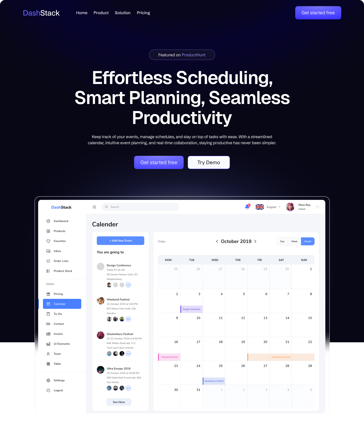 DashStack Hero Section design figma framer landingpage langing page ui visual web
