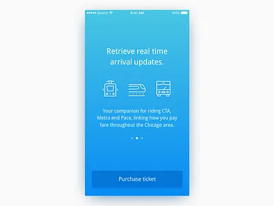 Ventra App Makeover chicago gradient mobile app onboarding transit ventra
