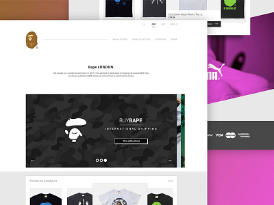 Bape (Landing Page) bape fashion ui ui design web design