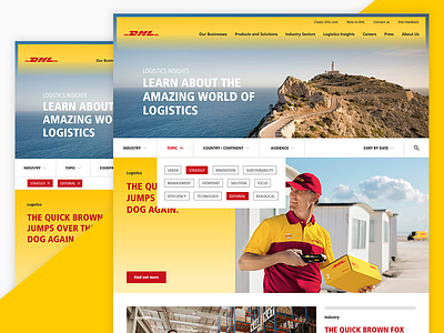 DHL Global Relaunch (Filter) blog dhl filter grid news ui website