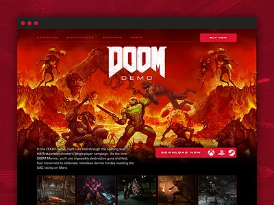 DOOM - Single-Player Demo bloody demo demons design doom hell interactive marine weapons web web design website