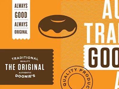 The Original - Packaging I doonies doughnuts good layout logo original packaging pattern tasty traditional