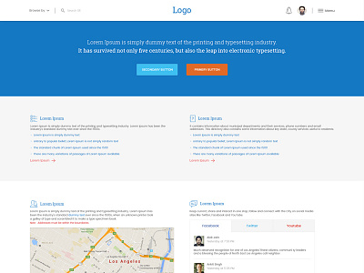 Generic Webpage cool color facebook generic home map responsive search social media ui ux webpage website