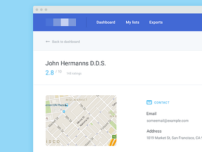 Simple profile app blue business flat icon interface profile rating startup ui ux web