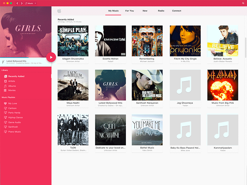Apple iTunes Redesign Using Google Material