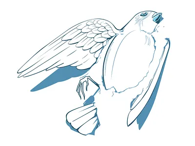 Dead Bird in the Snow bird blue dead illustration snow vector winter