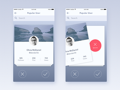 Voice Messaging App - Swipe Interaction audio card chat collaborate commenting conversation message record swipe voice
