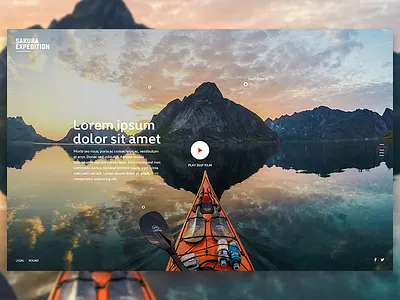 Sakura Expedition 360 design kayak layout nature travel ui ux video website