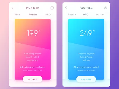 Price Table app mobile price rate sketch table tariff ukraine