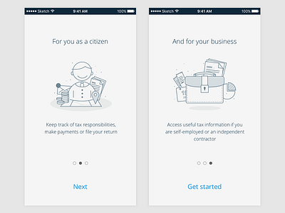 Onboarding/guide app interface service ui