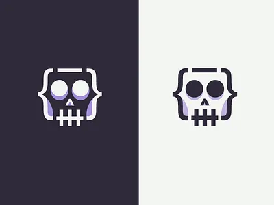 Killer code logo mark digital web code developer flat line icon killer logo minimal simple skull smart clever