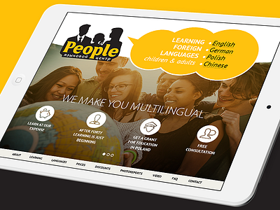 Website People Language School adaptive design flatdesign interface landingpage mobile responcive site ui uidesign ux website