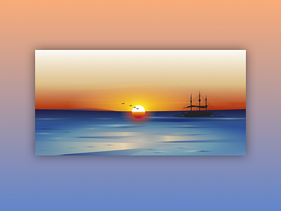 Boracay blue impression journey sea ship sunset