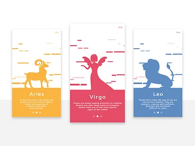Zodiac App : Walkthrough clean flat guide screen interface ios minimal mobile app onboarding screen ui walkthrough screen zodiac