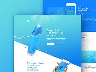 Riiot Labs - Homepage blue design illustration product video water webdesign