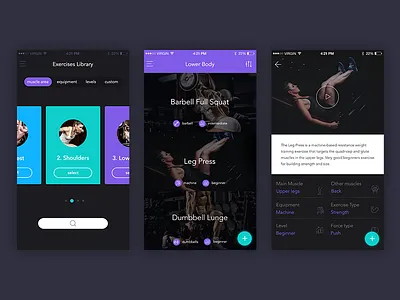 No Excuses app app fitness gym sport ui ux workout