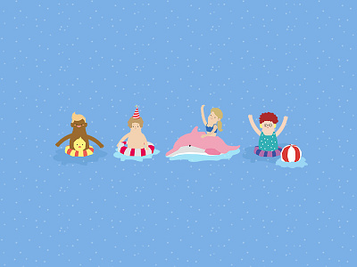 Make a splash app beach cosmic paul dolphin flap illustration kids play pool summer water play