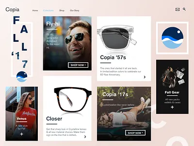 Copia Collections copia grid layout masonry grid pintrest layout sunglasses