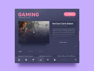 Day 94 - News dailyui e3 gaming news ui ux