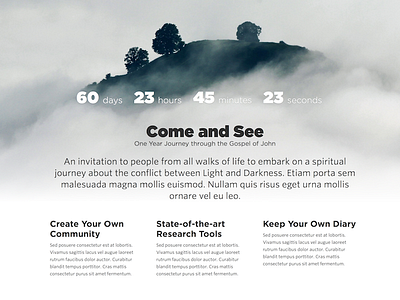 Come And See Campaign homepage reading site website