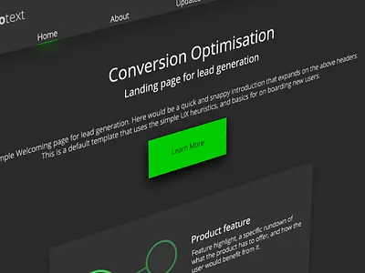 CRO landing page - Dark clean cro dark design free green homepage minimal photoshop psd ui ux
