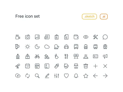 20x20 Free Line Icon set ai download family food free freebie icon interface line sketch travel ui