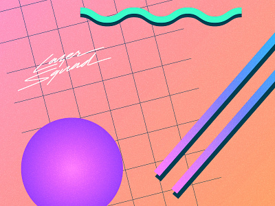 Mon Morn Warm Up 80s bright colors design gradient grid illustration lazer lines retrowave squad zig zag