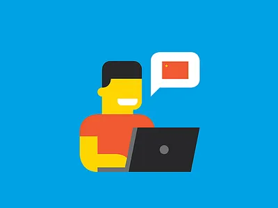 Gb Translation boy illustration laptop translation translator