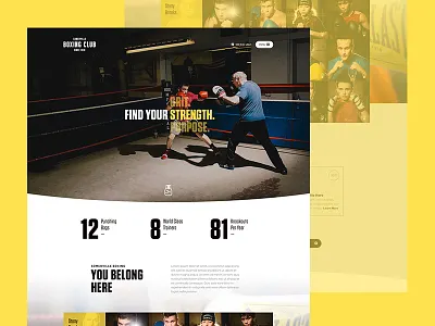 SBC Client Landing Page boxing clean design landing page shellshock shlshk ui ux weareshellshock webdesign