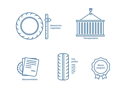 Tires illustrations bonus cars delivery line illustrations tires wheels