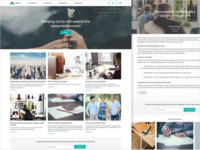 Upstart Blog blog finance subscribe tiles