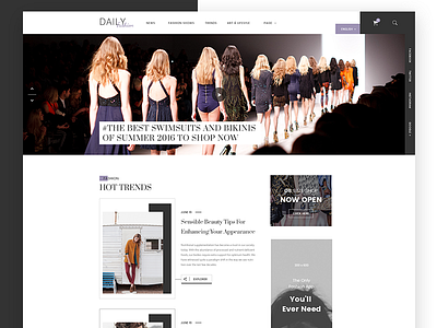 Fashion News advertisement blog editorial fashion lifestyle magazine minimalist news publishing theme ui ux