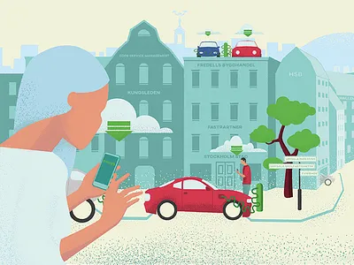 Electric car park car park electric eways illustration illustrator