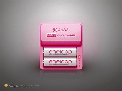 Dribbble Charger by Sketch battery charger draw dribbble eneloop panasonic sanyo sketch