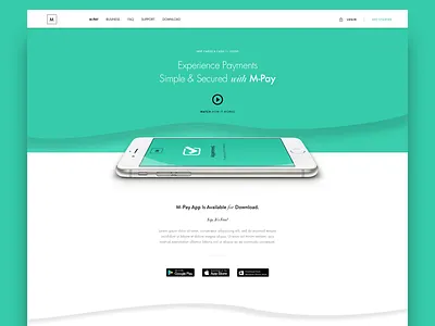 M-Pay concept landing mobile payment ui web