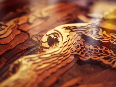 Coffee Table coffee table cutter. cnc illustration kelp laser surfing underwater wave woodworking