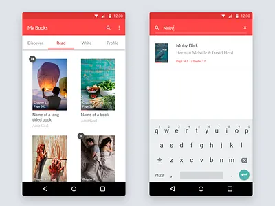 Juggernaut My Books android app book flat minimal payment phone profile reading settings