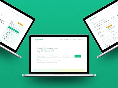 Quottly college education green mint school ui university user interface ux web app website