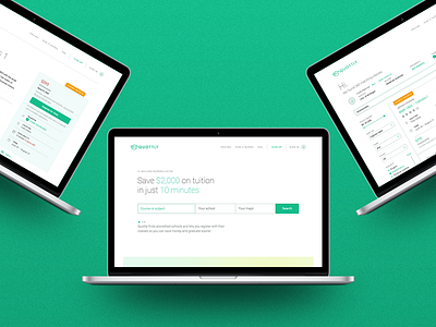 Quottly college education green mint school ui university user interface ux web app website